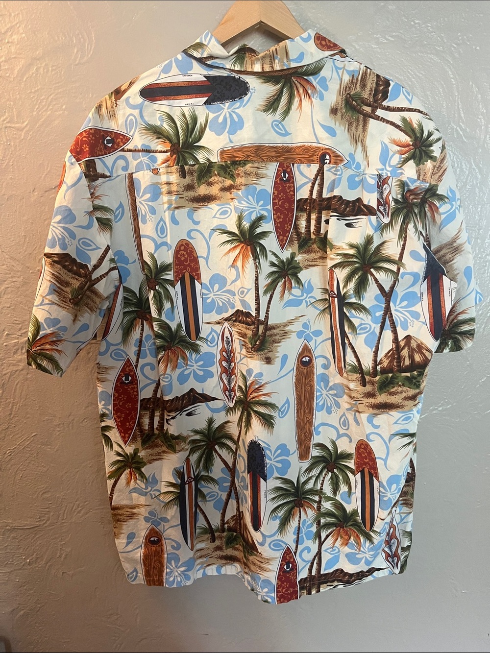 Aloha Republic Surfboard & Palm Print Made in Hawaii Hawaiian Cotton Shirt XL - Picture 5 of 5